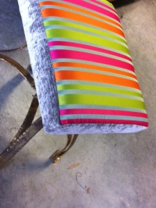 Stripey bedroom stool