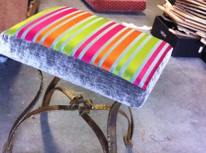 Stripey bedroom stool